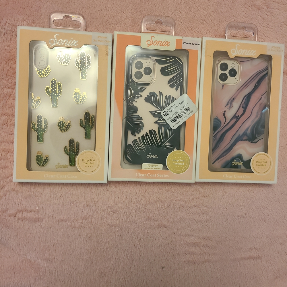 Sonix Clear Coat Series Cases:Cactus, Palm, Marble. All 3 Included!